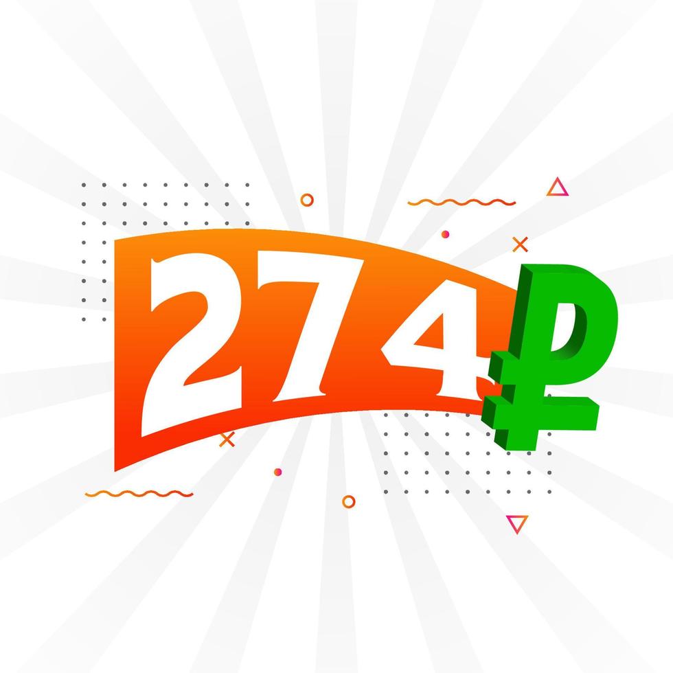 274 Ruble symbol bold text vector image. 274 Russian Ruble currency sign vector illustration