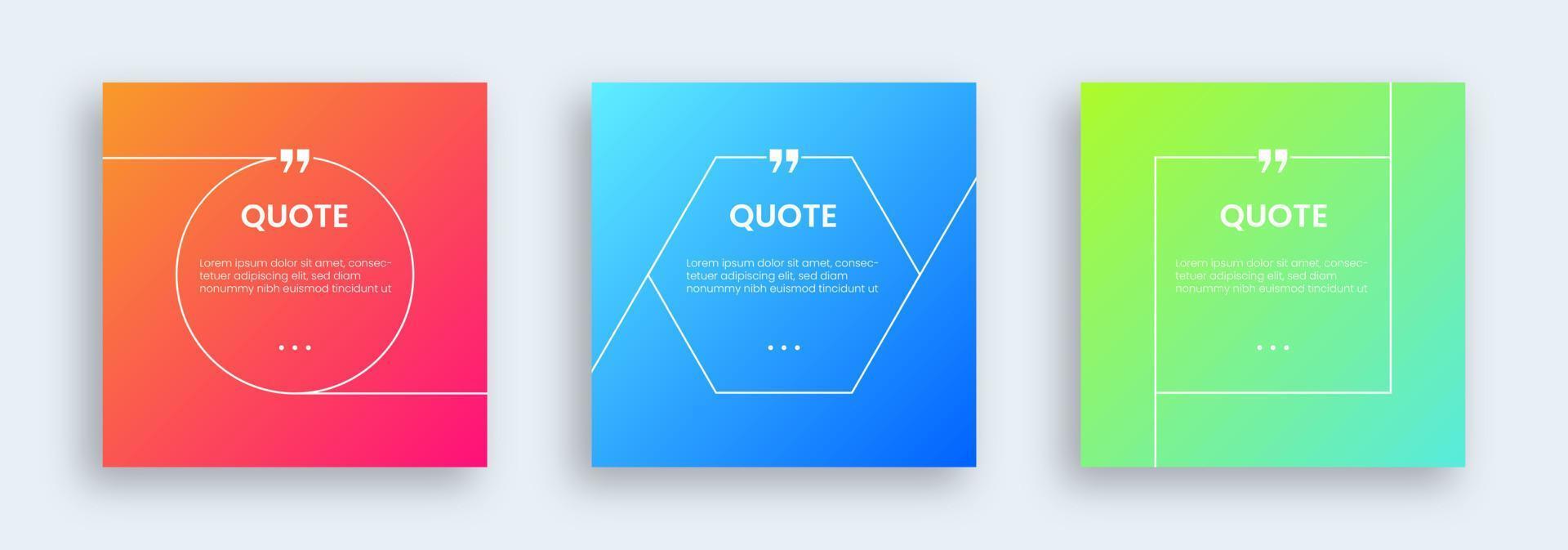 Quotes template collection for social media feed. Editable text template. vector