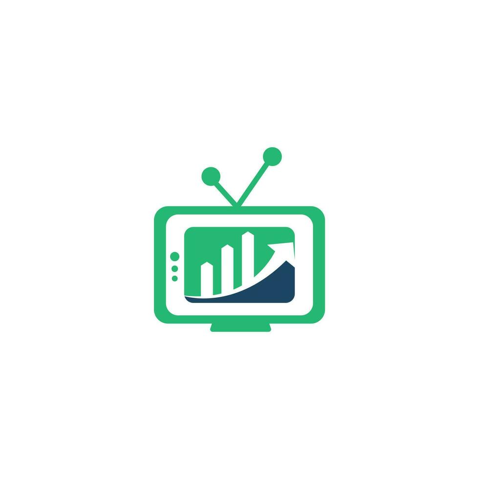 Finance TV Logo Design Template. Tv chart logo Design Vector illustration. Graph and tv logo combination.