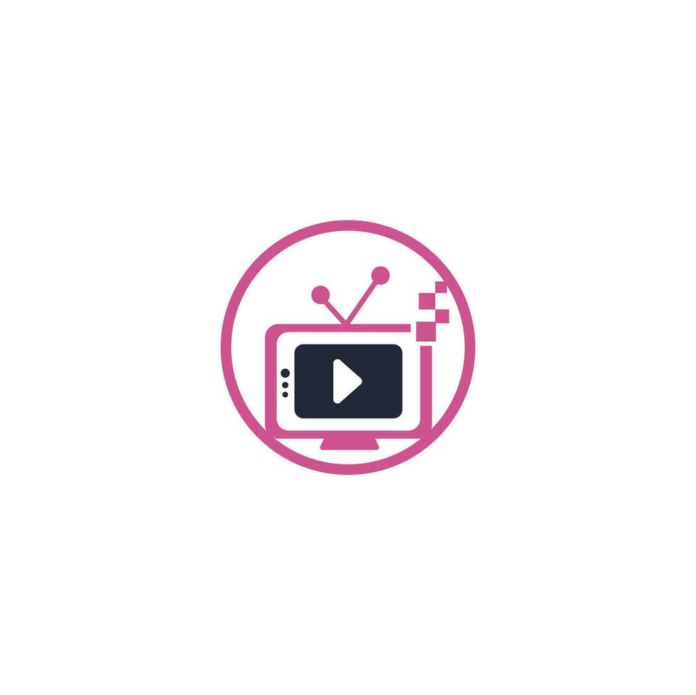 Television logo design. TV media logo design. TV Service Logo Template Design. vector