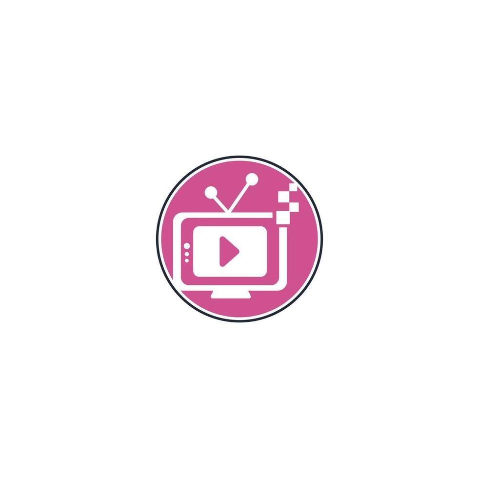 Television logo design. TV media logo design. TV Service Logo Template Design. vector