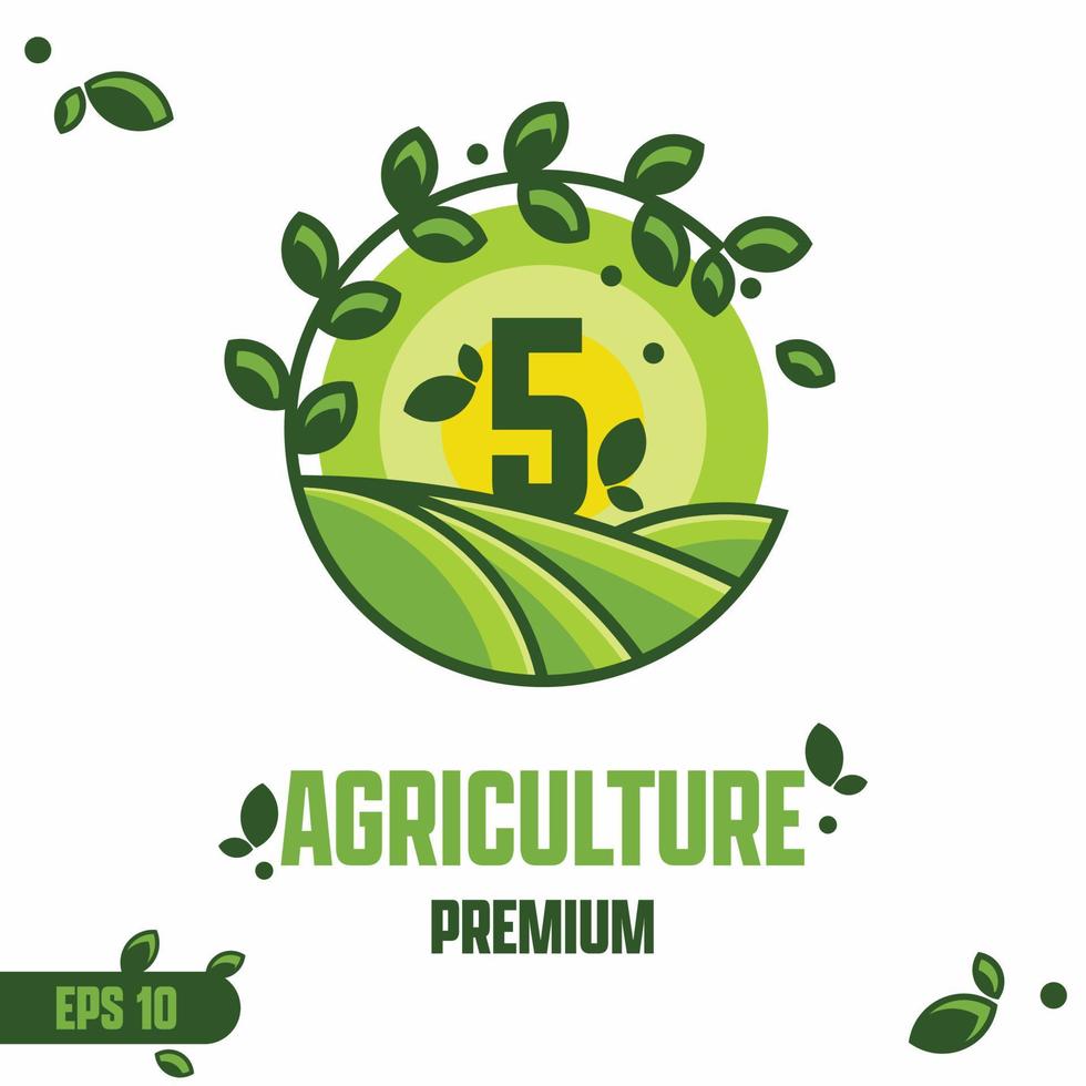 logotipo de agricultura numérica 5 vector