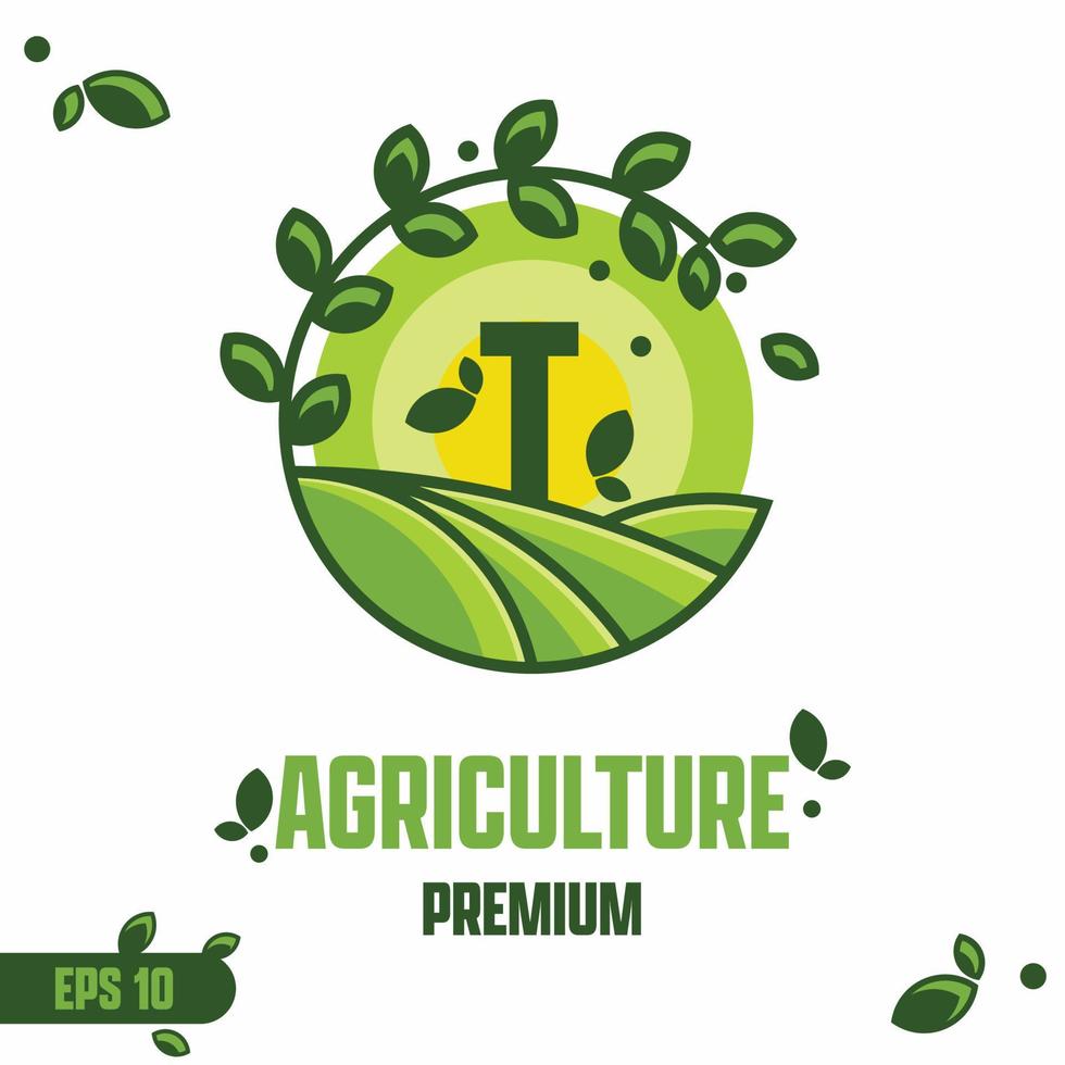 Alphabet T Agriculture Logo vector