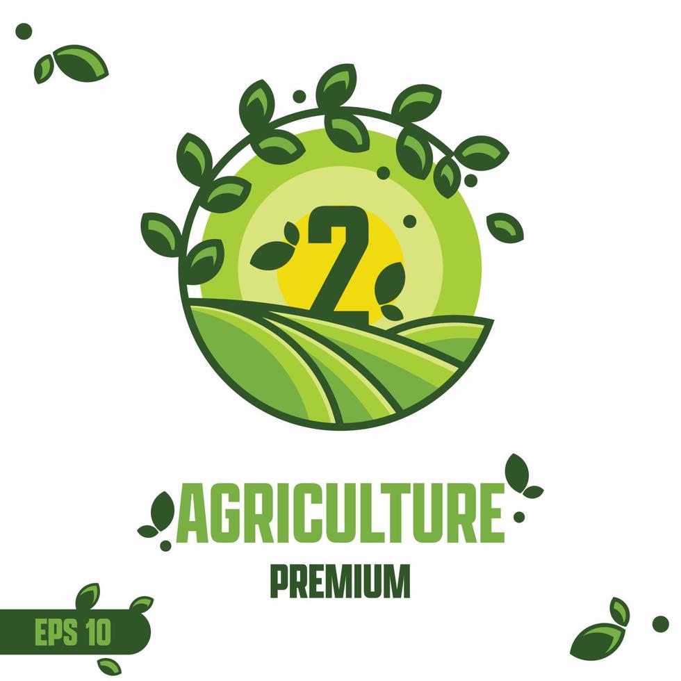 Numeric 2 Agriculture Logo vector