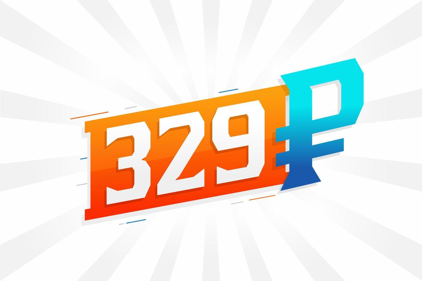 329 Ruble symbol bold text vector image. 329 Russian Ruble currency ...