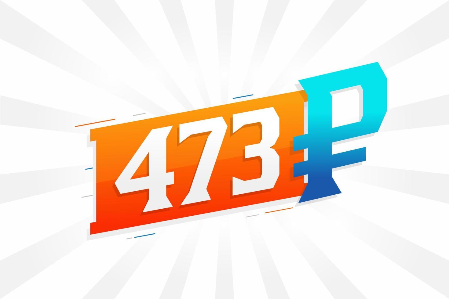473 Ruble symbol bold text vector image. 473 Russian Ruble currency sign vector illustration