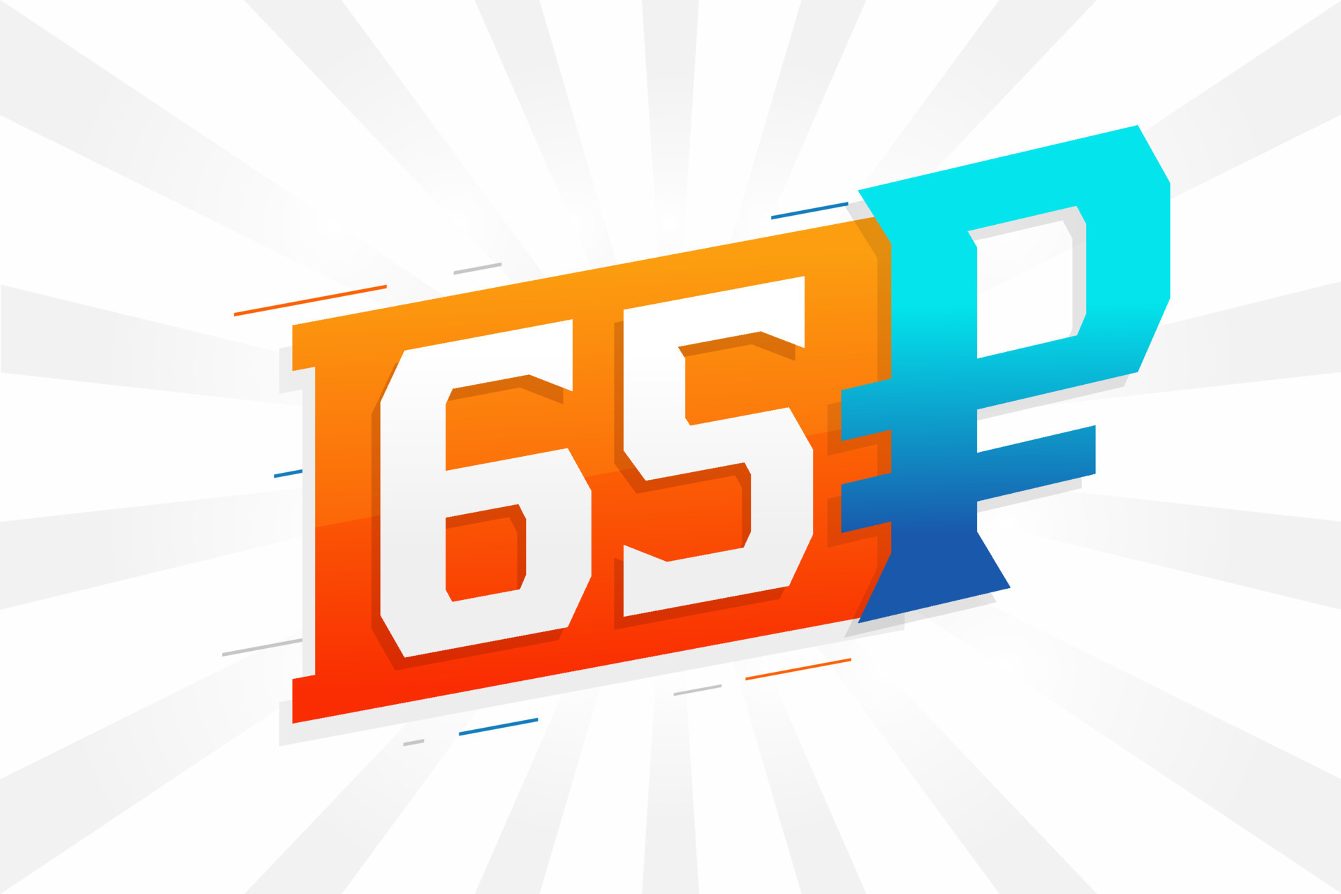 65 Ruble symbol bold text vector image. 65 Russian Ruble currency sign ...