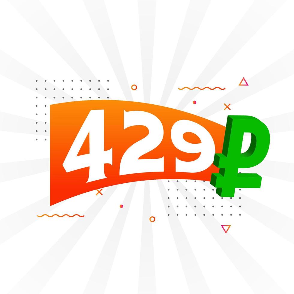 429 Ruble symbol bold text vector image. 429 Russian Ruble currency sign vector illustration