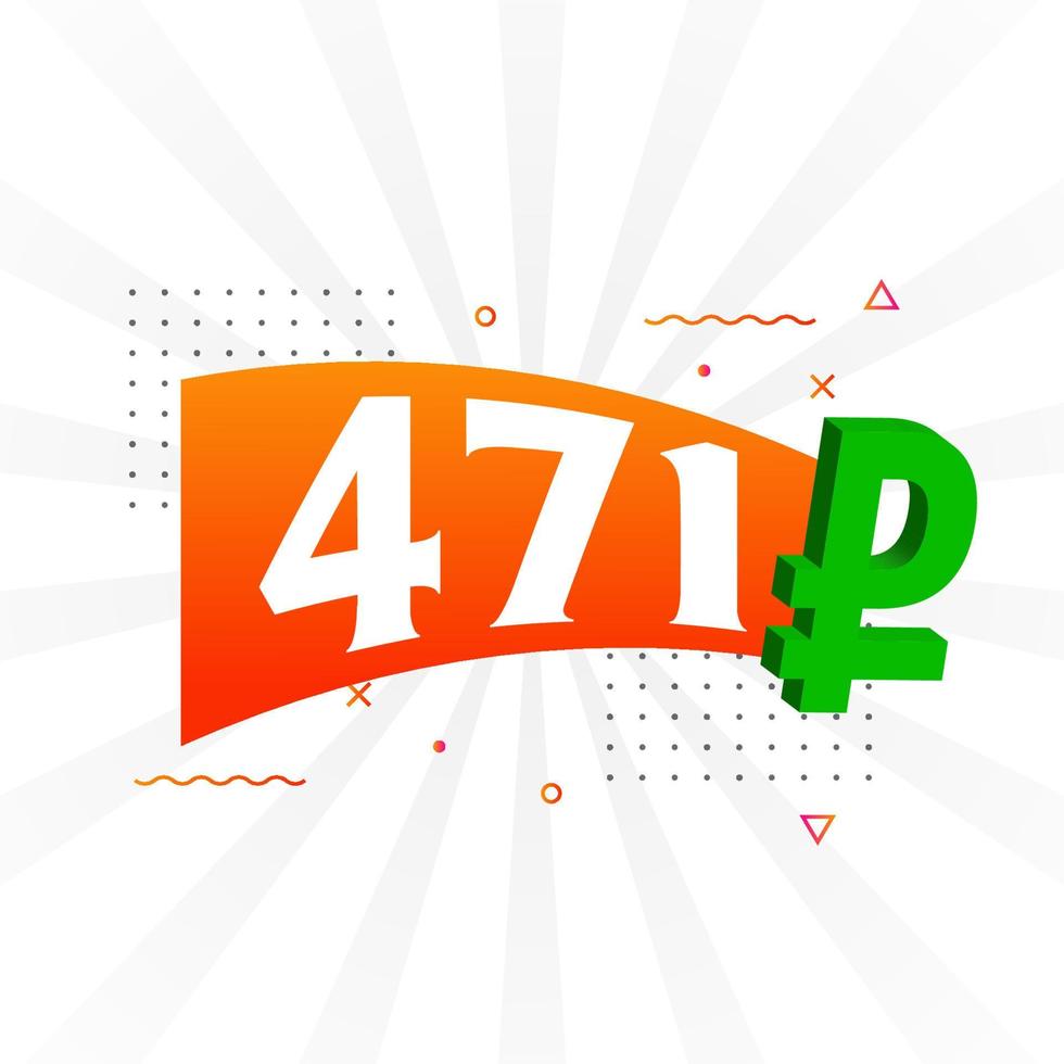 471 Ruble symbol bold text vector image. 471 Russian Ruble currency sign vector illustration