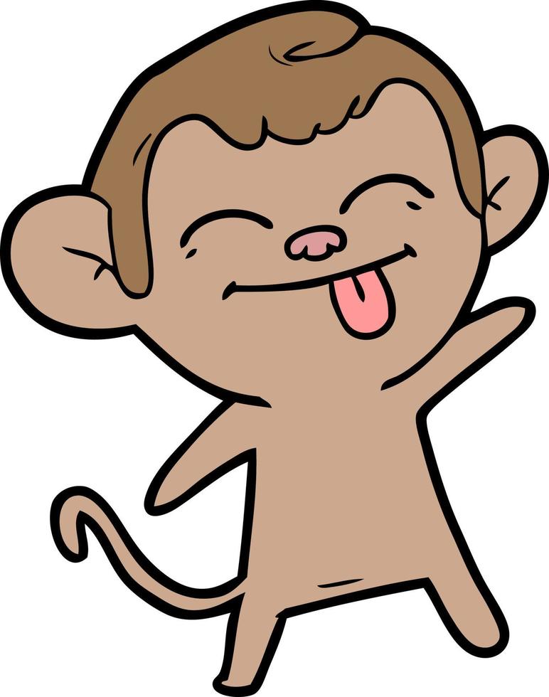 Cartoon monkey sticking tongue out vector