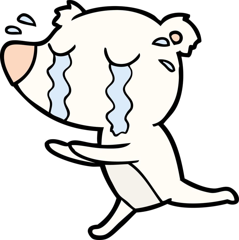 Cartoon crying polar bear vector