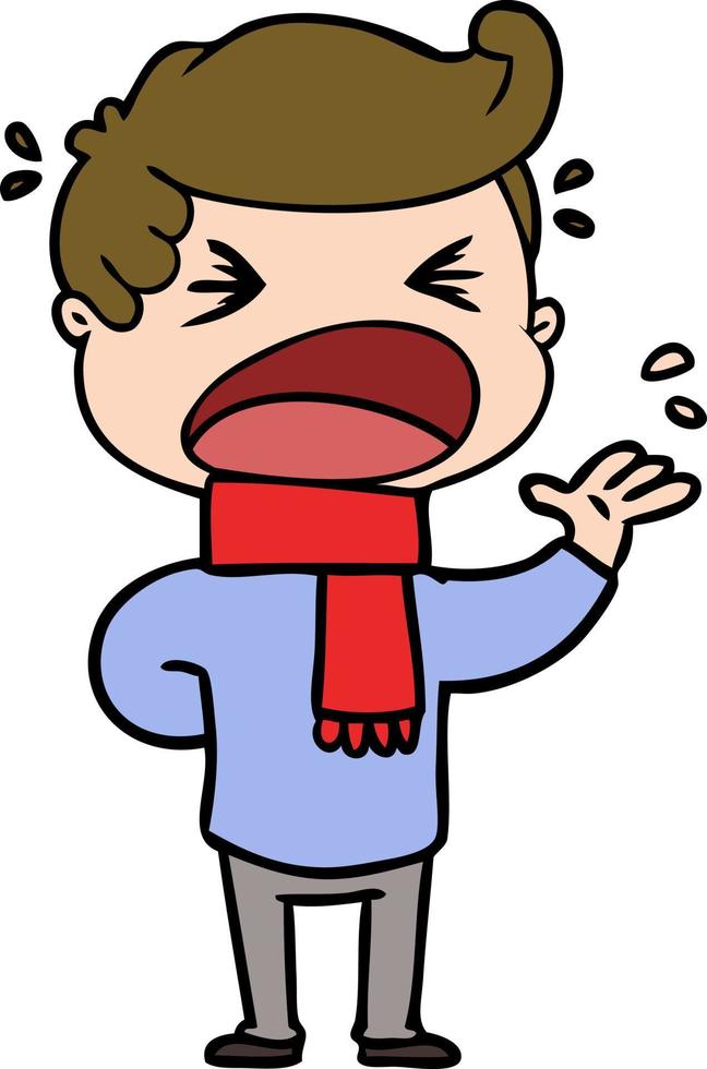 Cartoon shouting man vector