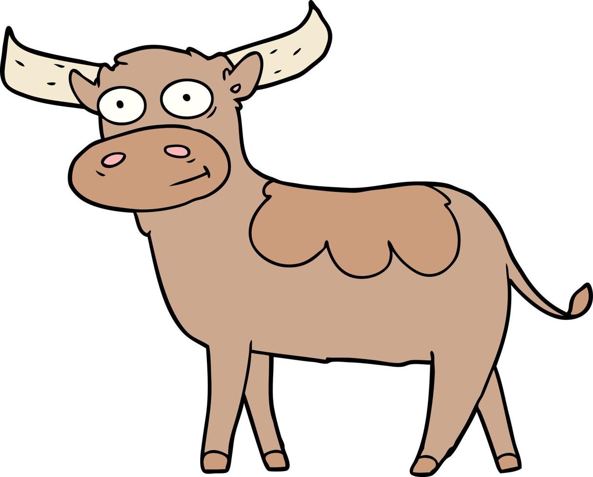 Cartoon cute bull vector