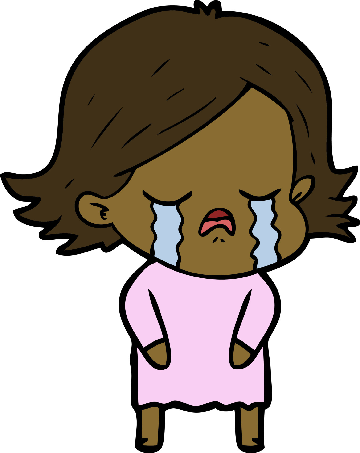 Cartoon crying girl 13738229 Vector Art at Vecteezy