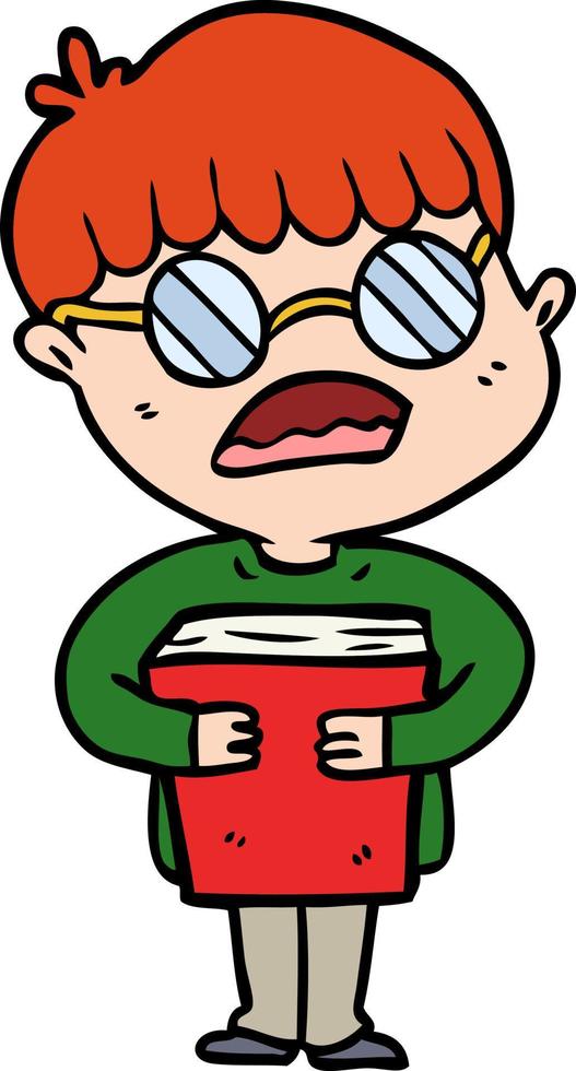 Cartoon boy spectacles vector