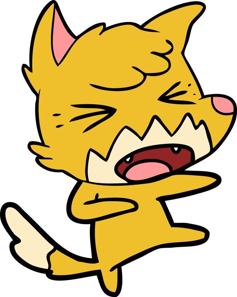 Cartoon angry fox vector