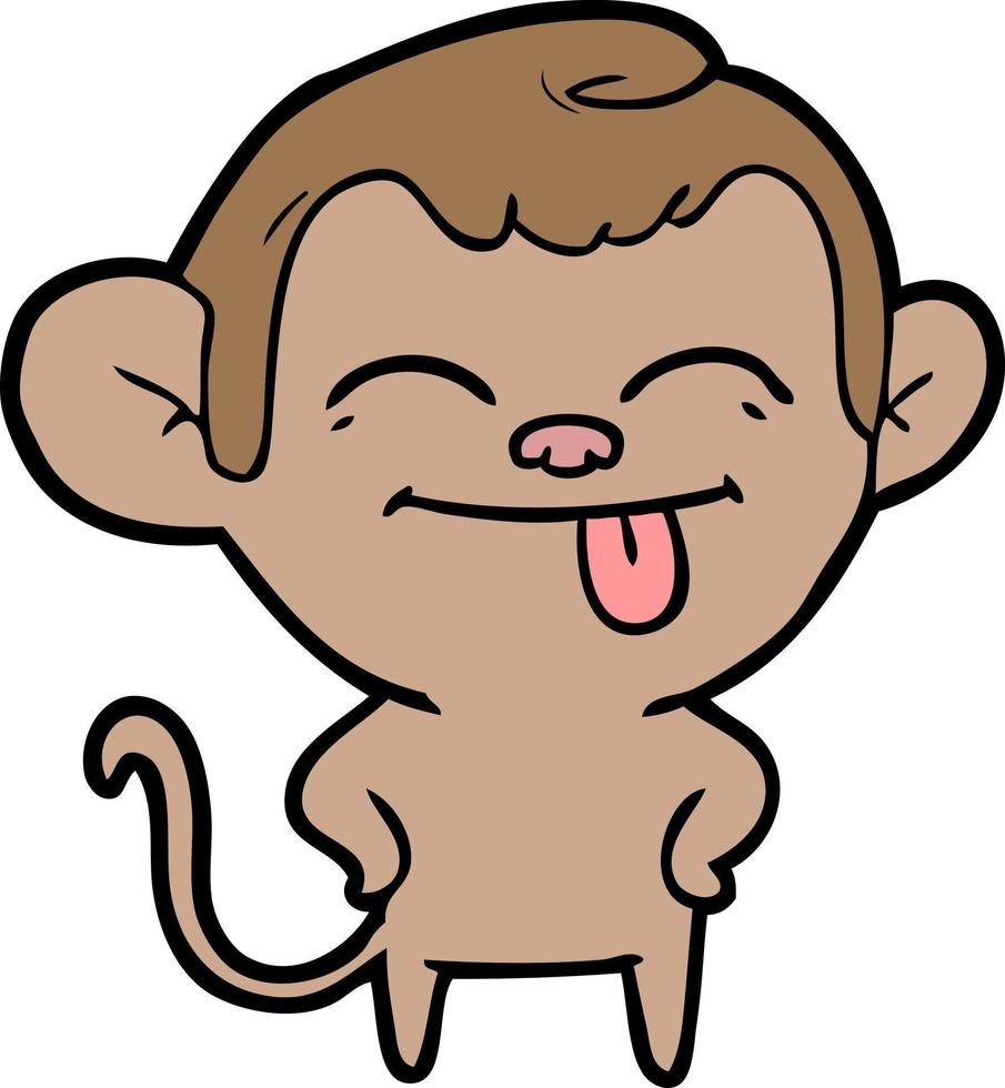 Cartoon monkey sticking tongue out vector