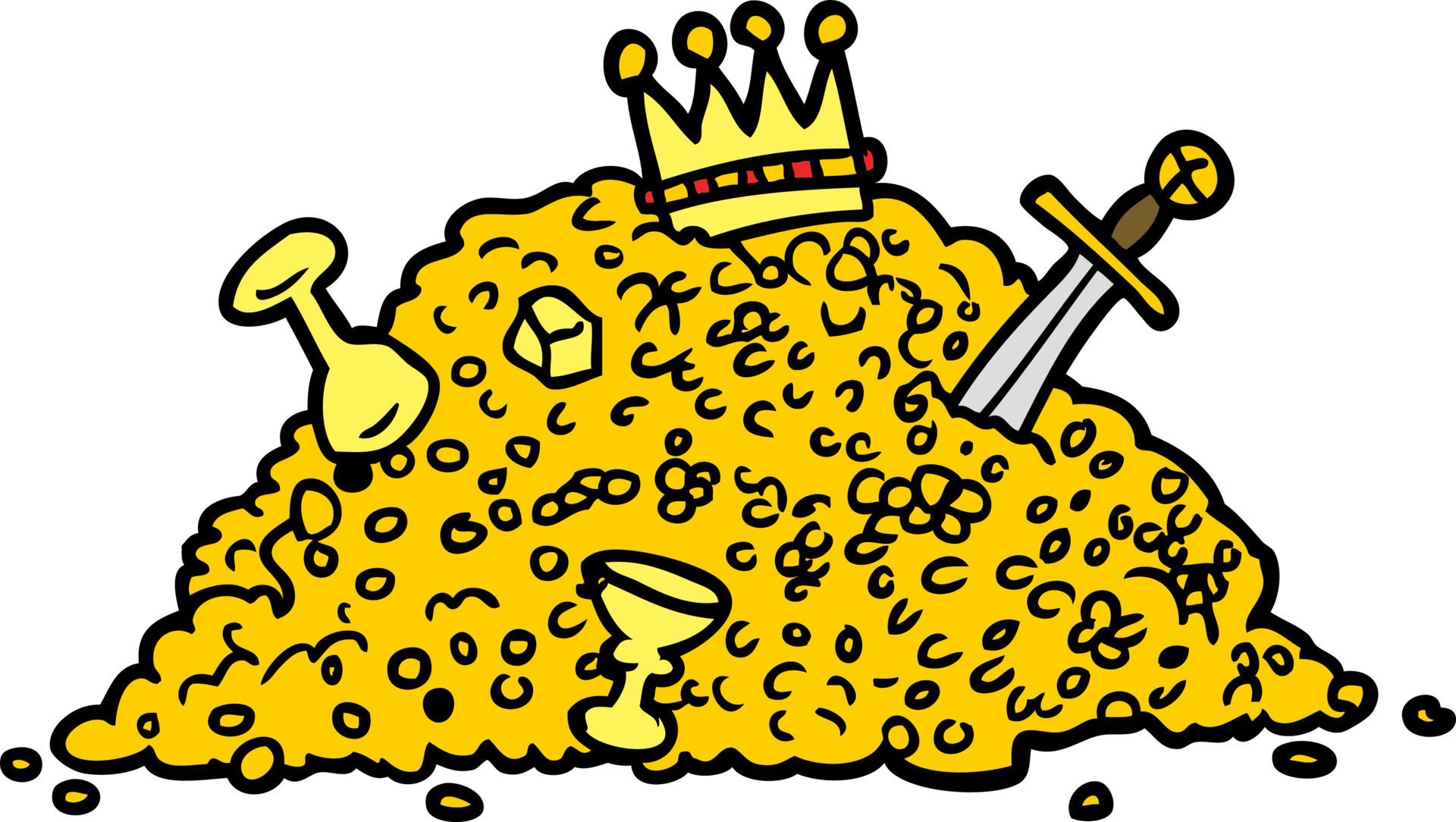 Cartoon pile of gold treasure 13738268 Vector Art at Vecteezy