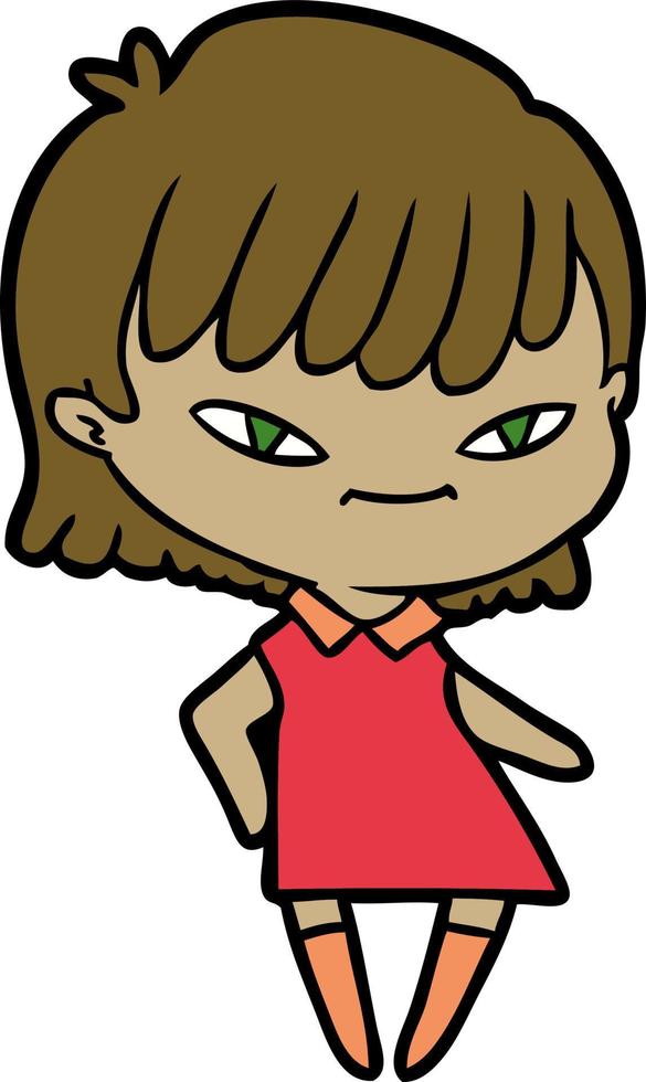 linda chica de dibujos animados vector