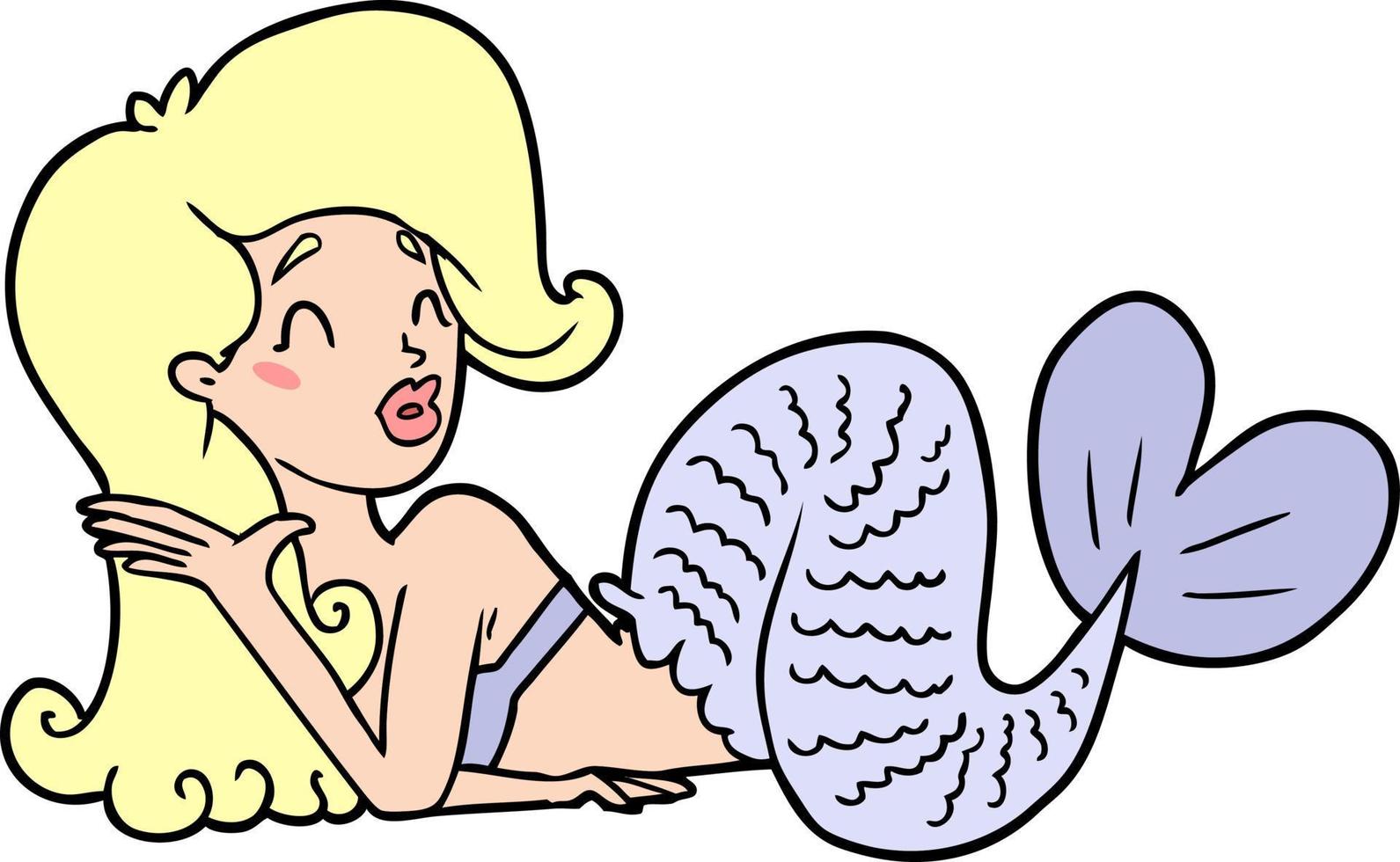 Cartoon cute mermaid vector