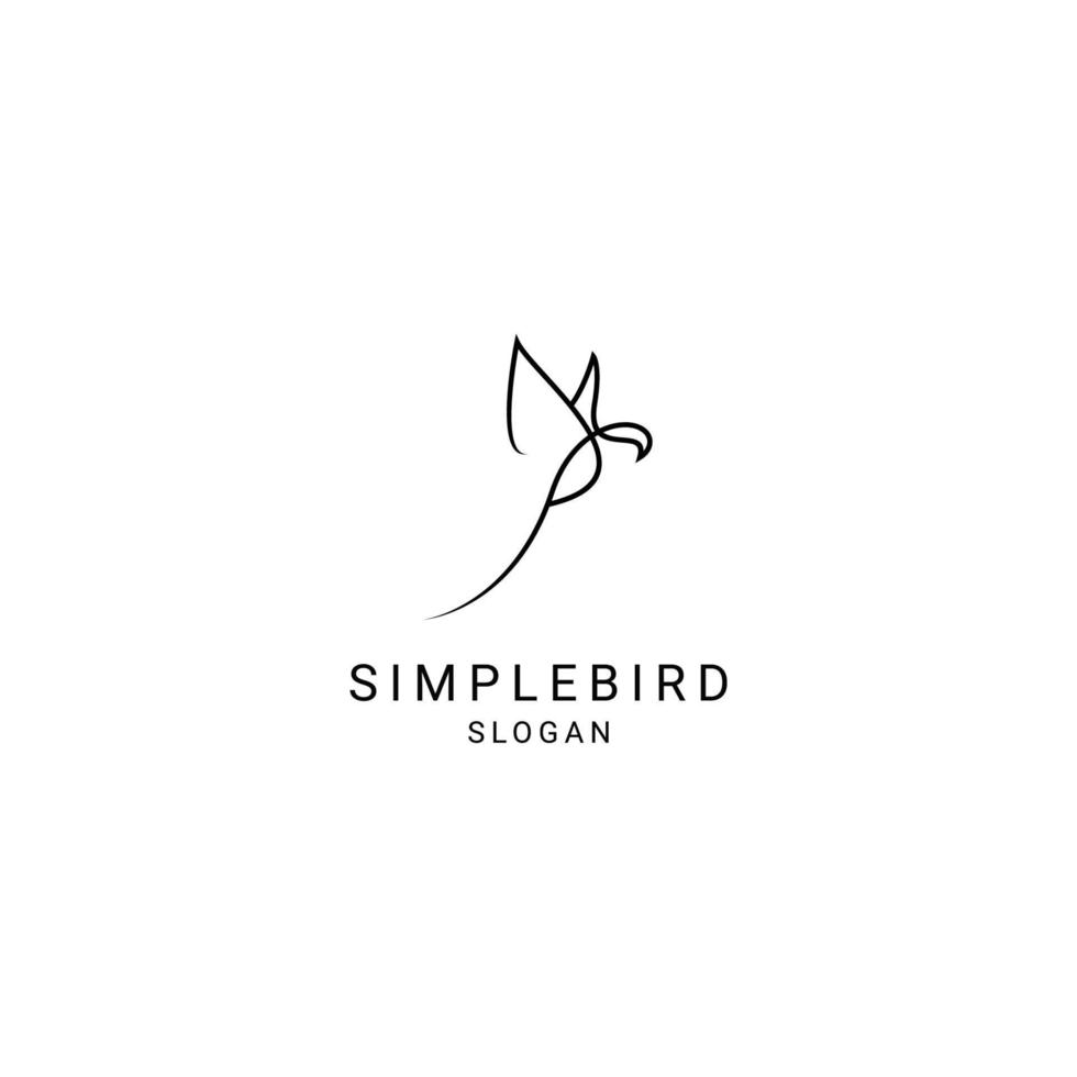 vector de icono de diseño de arte de pájaro de línea simple