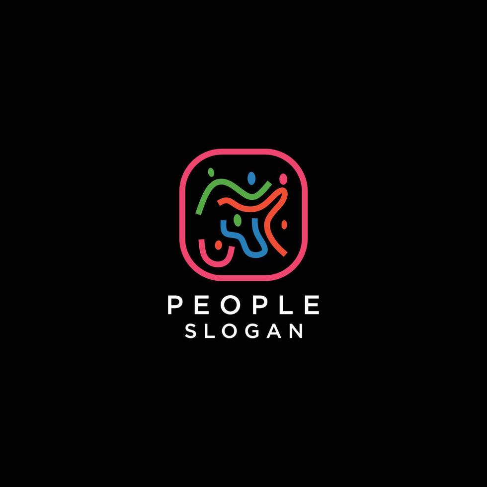 People logo design icon template vector