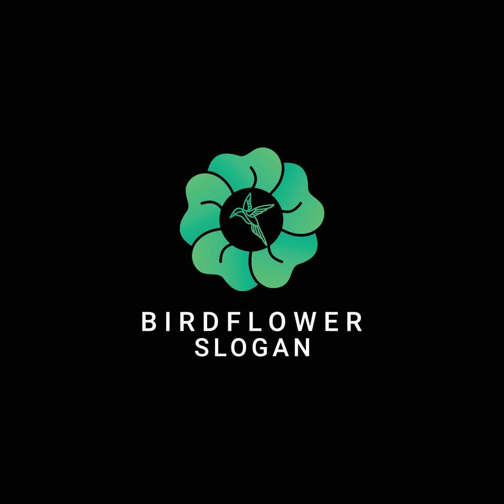 plantilla de icono de diseño de logotipo de flor de pájaro vector