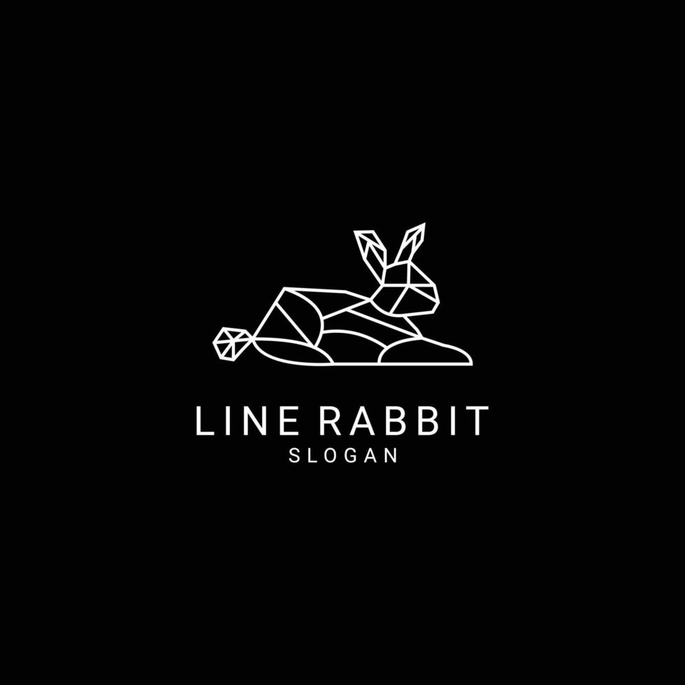 vector de icono de diseño de logotipo de conejo de línea