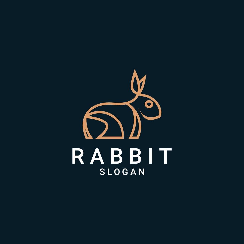 Line rabbit logo design icon vector