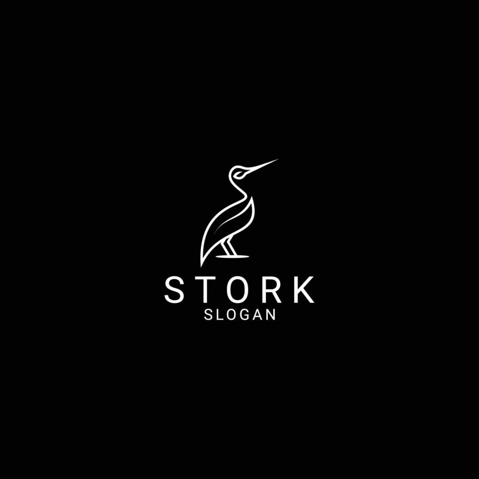 Stork logo design icon template vector