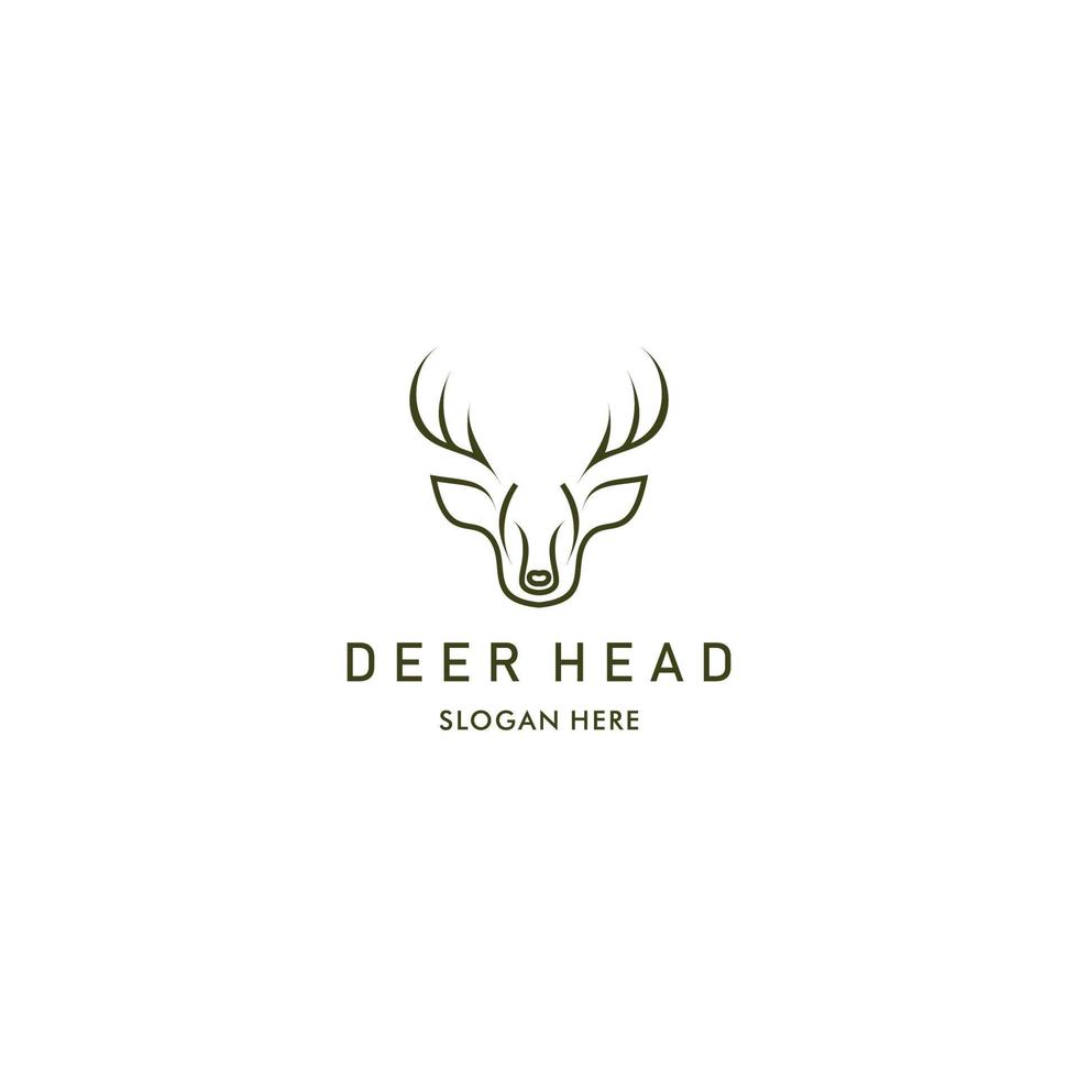 Deer head geometric polygonal logo vector icon design template