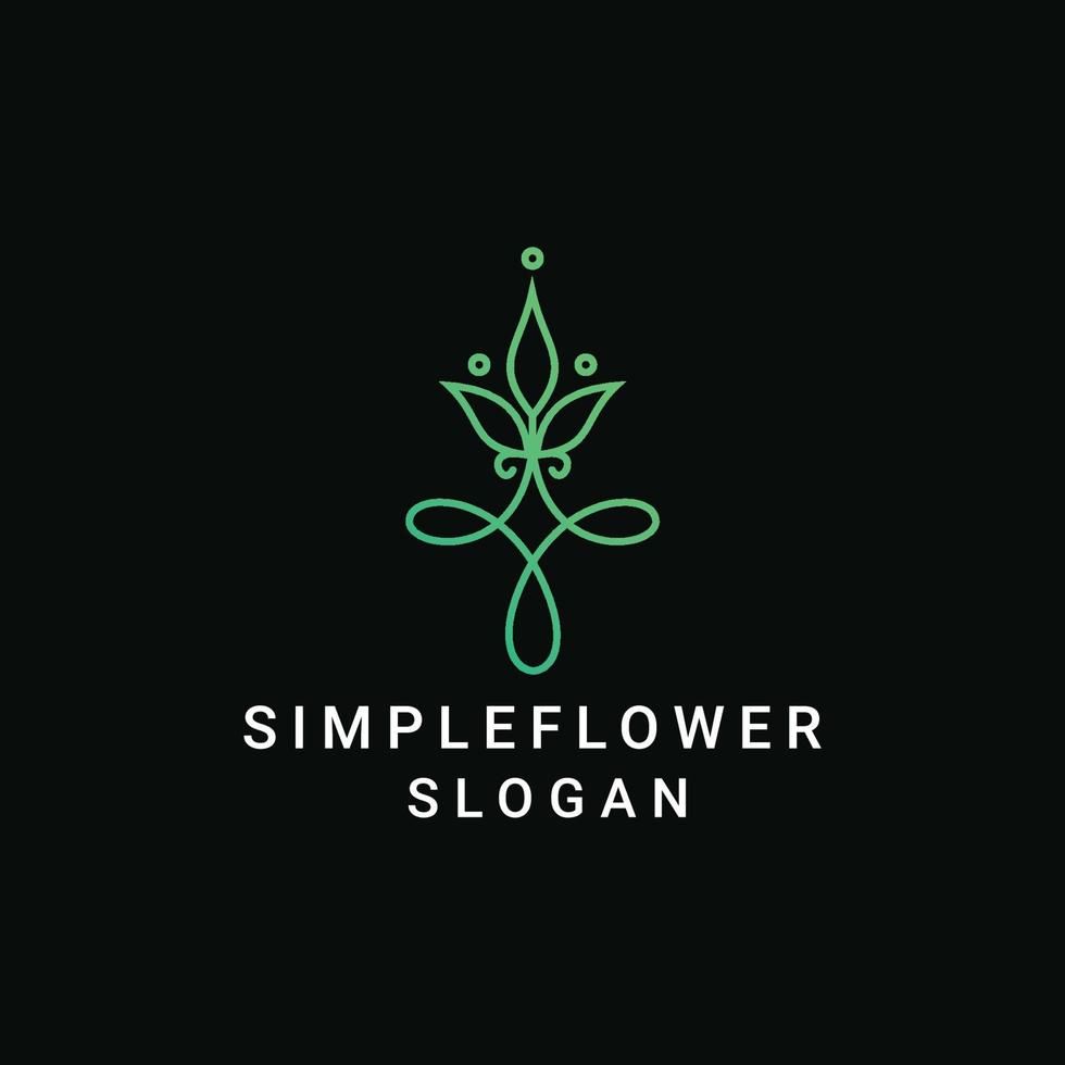 plantilla de icono de diseño de logotipo de flor simple vector