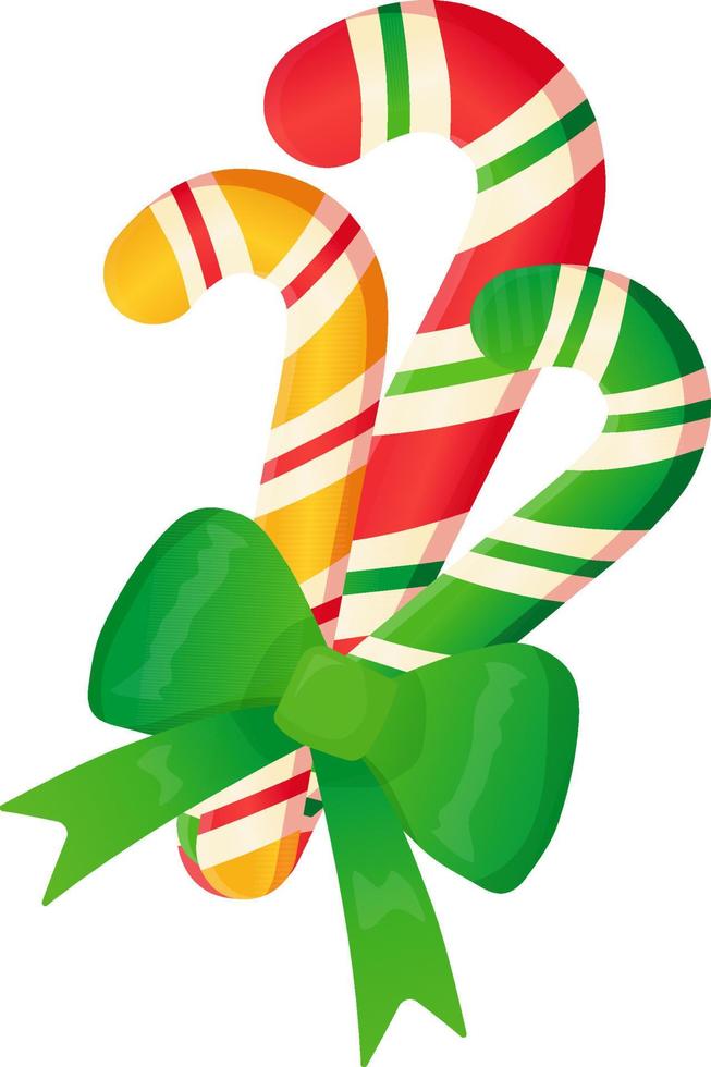 Christmas candy cane with bows vector