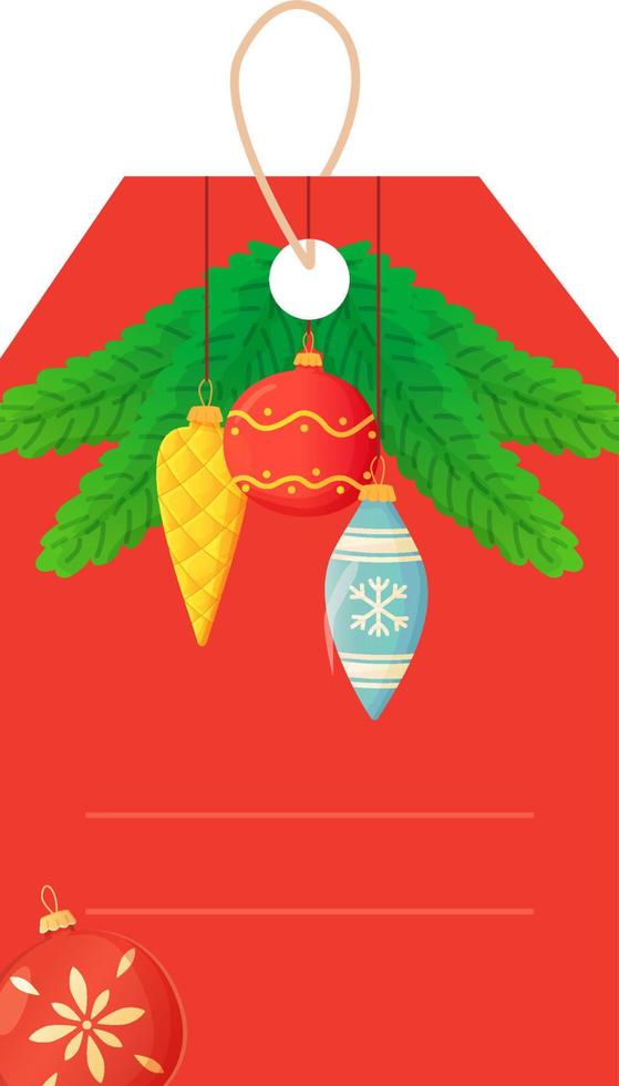 etiqueta de regalo de navidad con elementos decorativos. vector