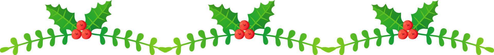 Christmas ornate garland Fir branch vector