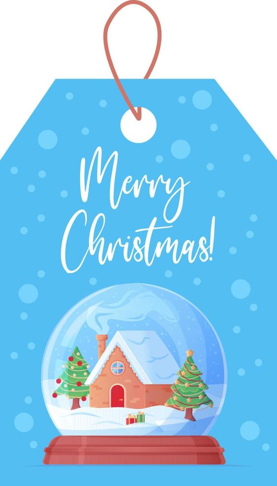 Christmas gift tag with decorative elements. vector