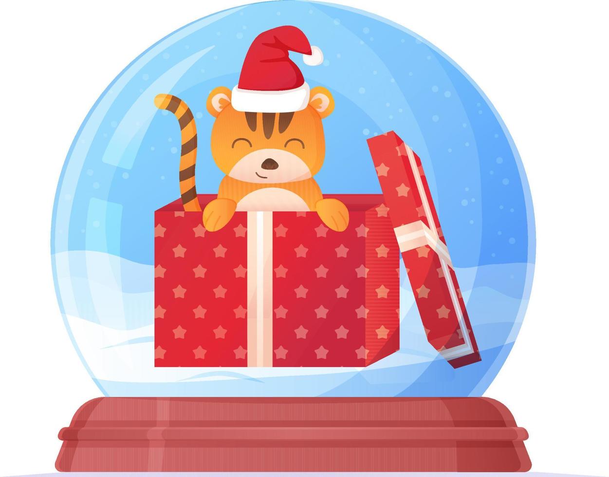 Cute tiger symbol of the year 2022 in cartoon style. vector