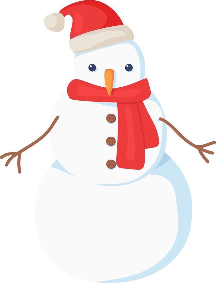 personaje de muñeco de nieve de año nuevo vector