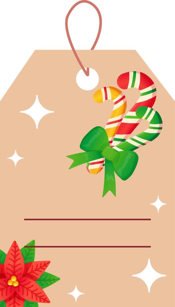 etiqueta de regalo de navidad con elementos decorativos. vector