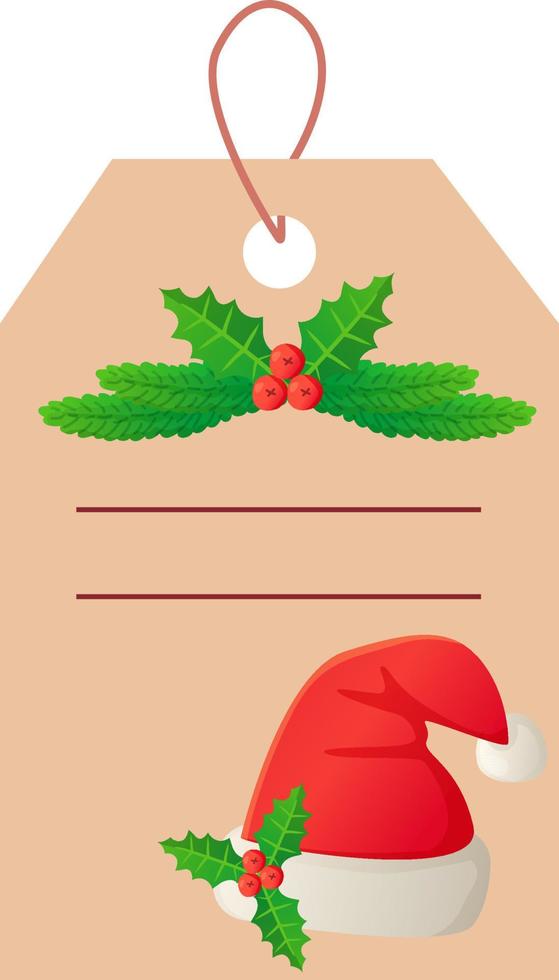 Christmas gift tag with decorative elements. vector