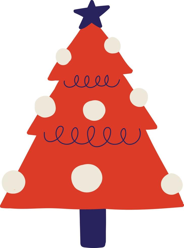 árbol de navidad rojo aislar diseño vectorial vector