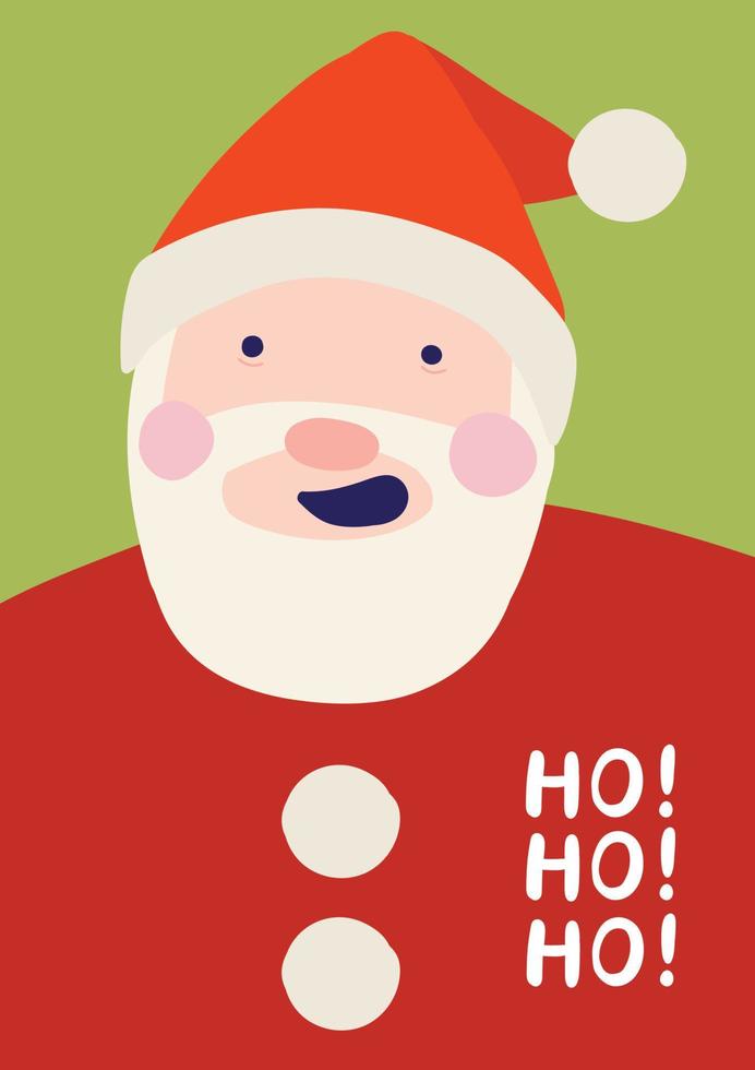 santa cute christmas card vector