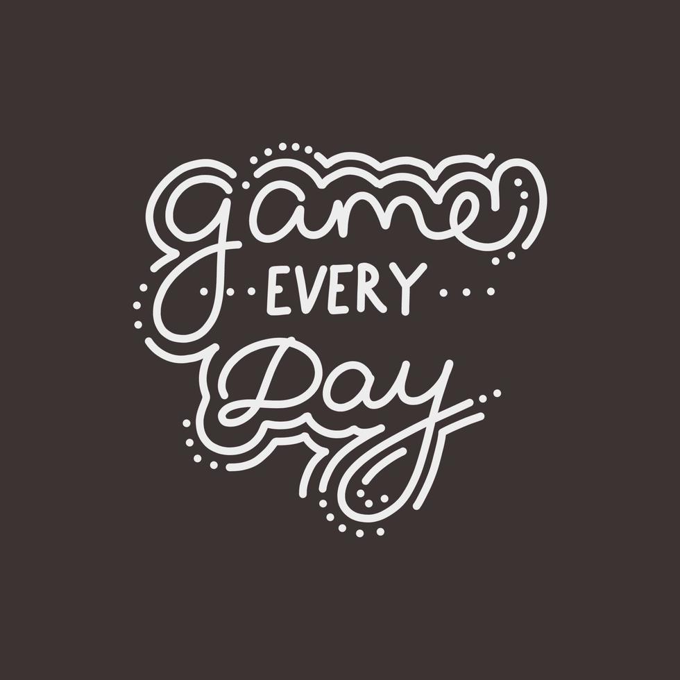 Print with lettering for game industry. Vector illustration