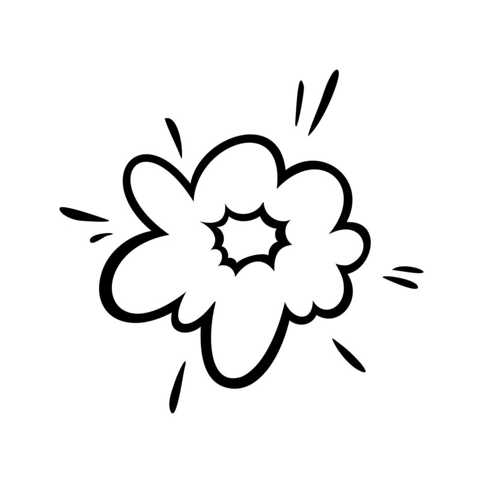 Comic boom effect clouds. Explosion bubble and smoke. Vector illustration