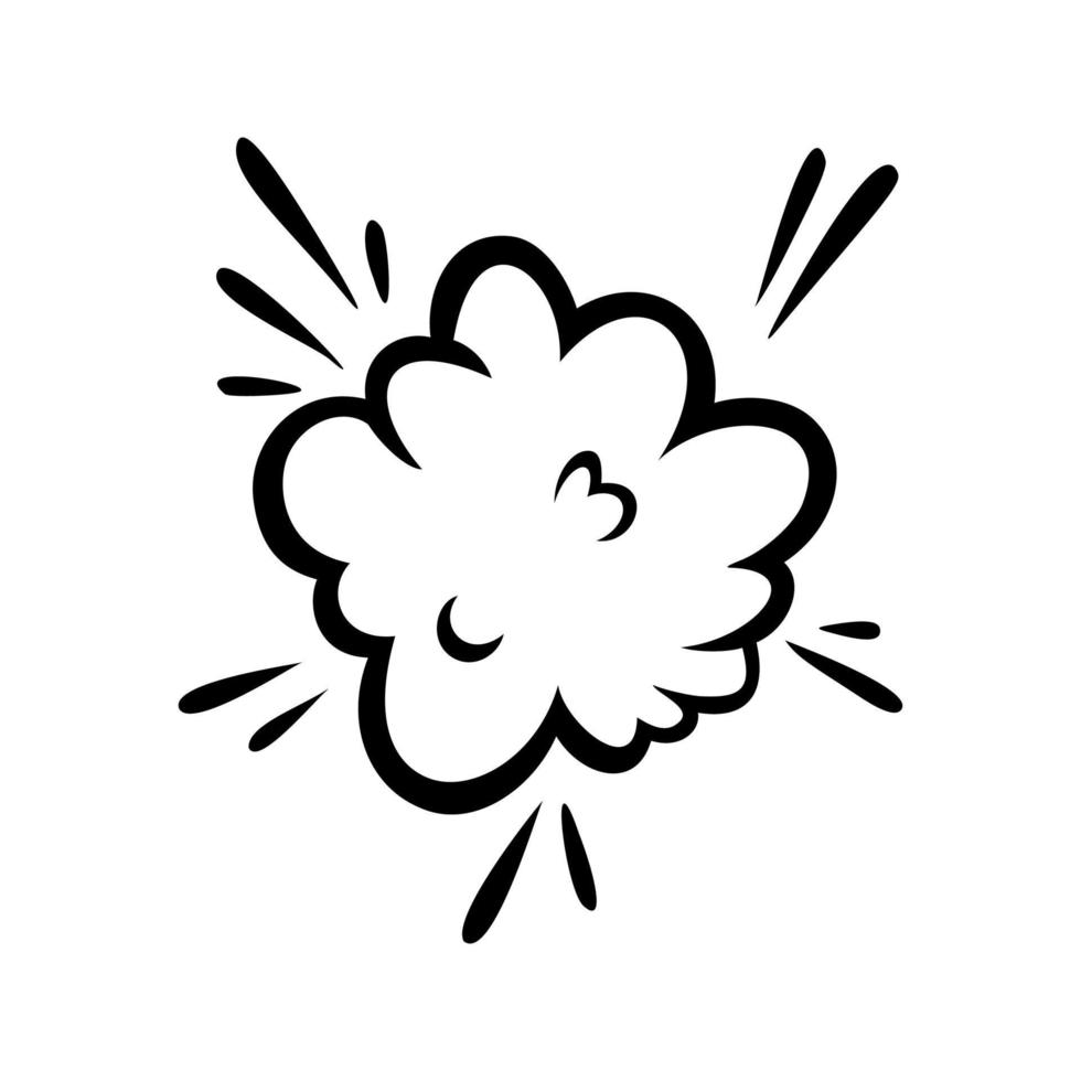 Comic boom effect clouds. Set of explosion bubbles and smoke. Vector illustration