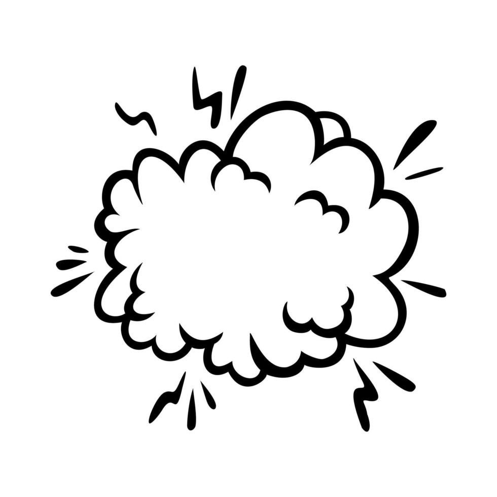 Comic boom effect clouds. Set of explosion bubbles and smoke. Vector illustration