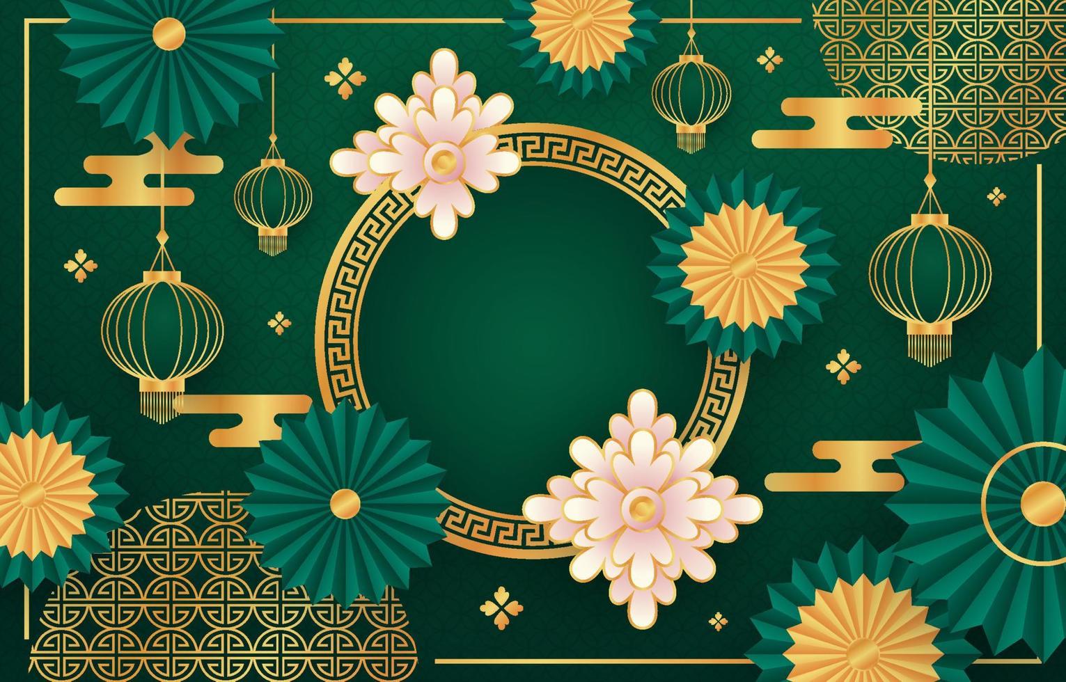 Chinese New Year Jade Green Background vector