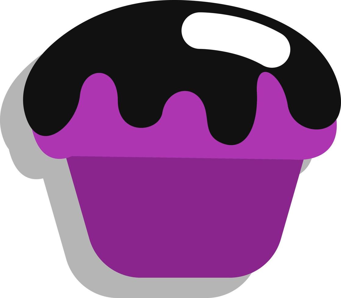 Halloween cupcake, illustration, vector on a white background.