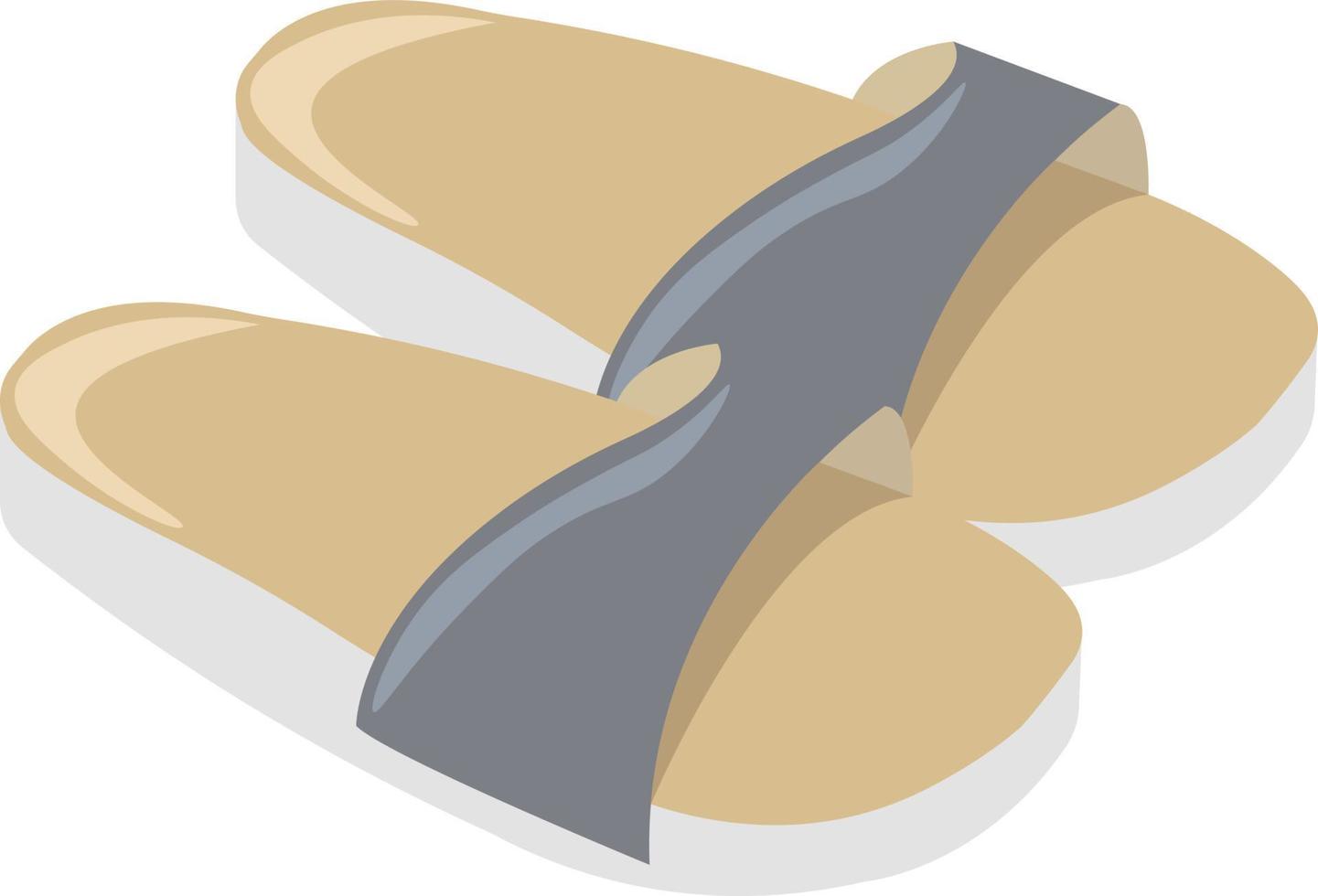 Summer slippers, illustration, vector on white background.