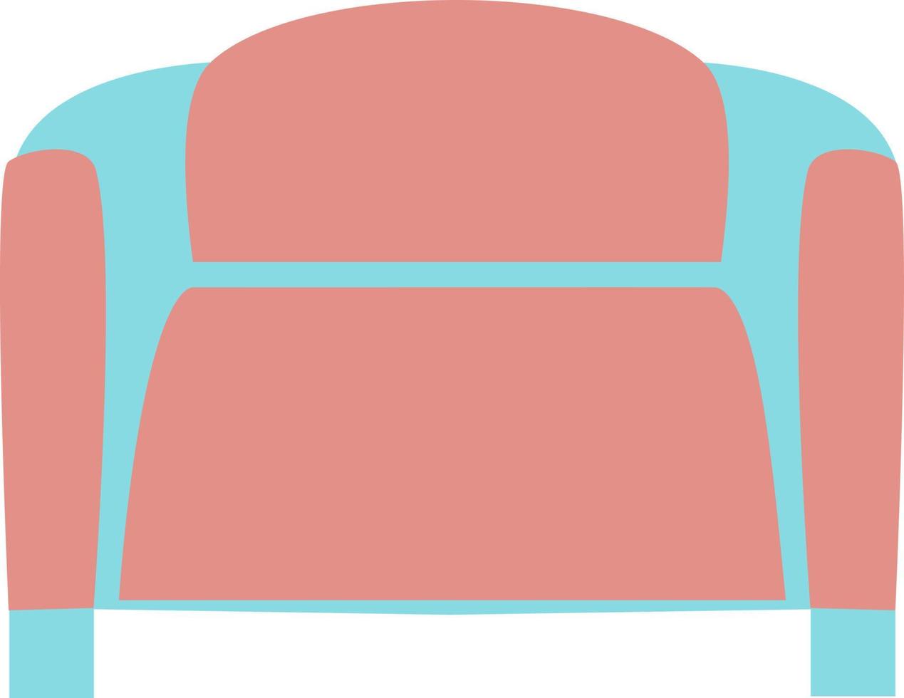 Pink sofa, illustration, vector on a white background.